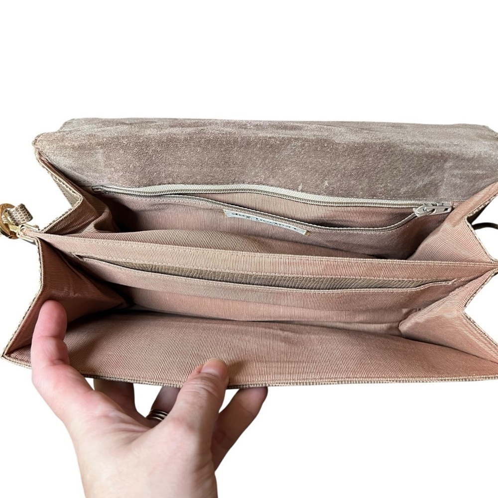 VTG 70s Jay Herbert New York Beige Reptile Lizard Leather Shoulder Bag Purse - Picture 13 of 16